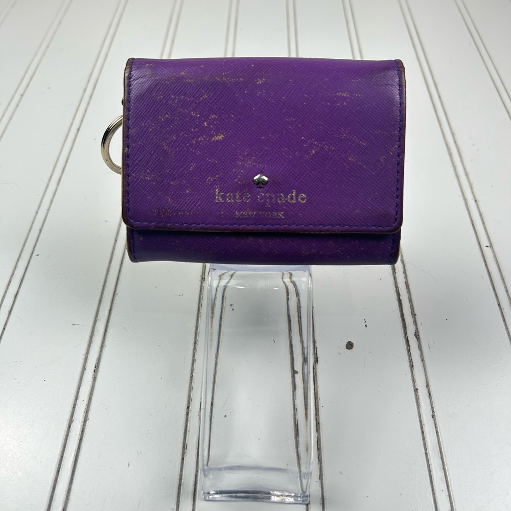 Kate Spade Purple Saffiano Leather Bifold Wallet - Picture 4 of 13